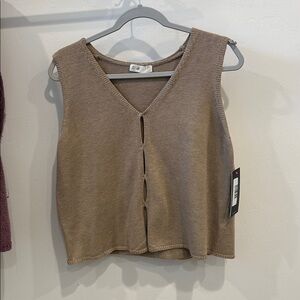 Elegant Tan Knit Tank Top